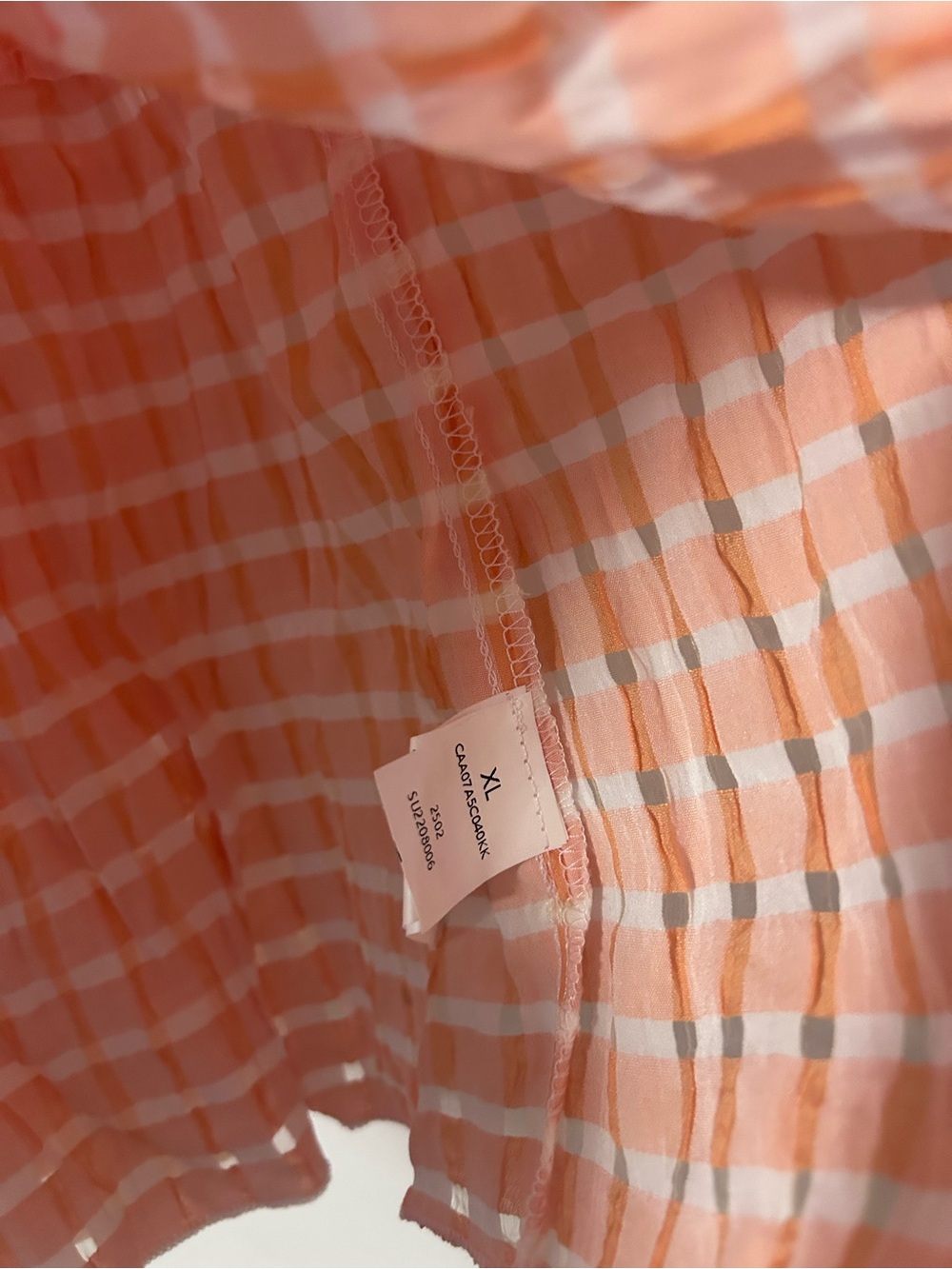 Cupshe Peach Gingham Tiered Ruffle Cami - Picture 4 of 5